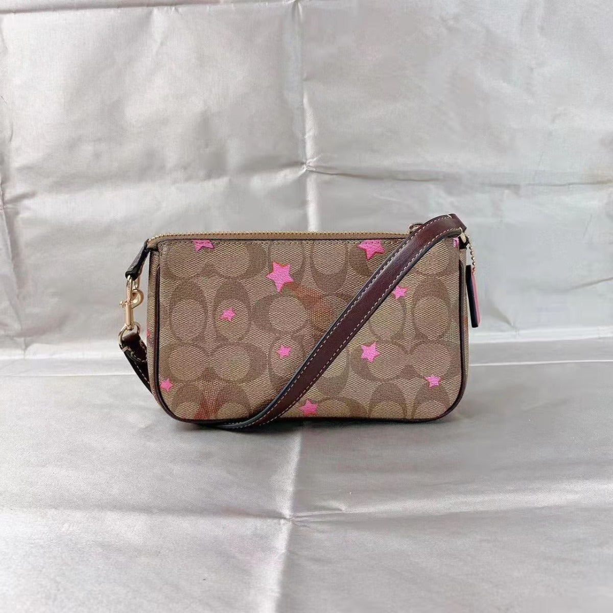 Coach C7294 Nolita 19 In Signature Canvas With Disco Star Print In Khaki Multi Coach C7294 Nolita 19 In Signature Canvas With Disco Star Print In Khaki Multi